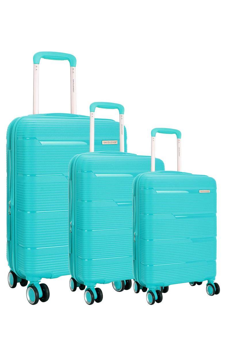 Grossista David Jones - Set di 3 trolley in polipropilene con 4 ruote David Jones BA-8003-3