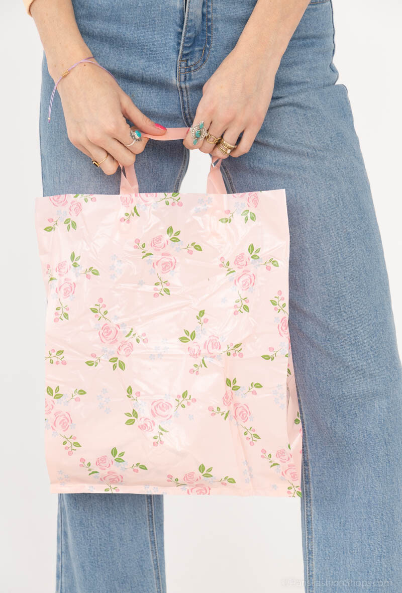 Wholesaler DT XENON - Plastic bag with patterned handle 25+8X31cm