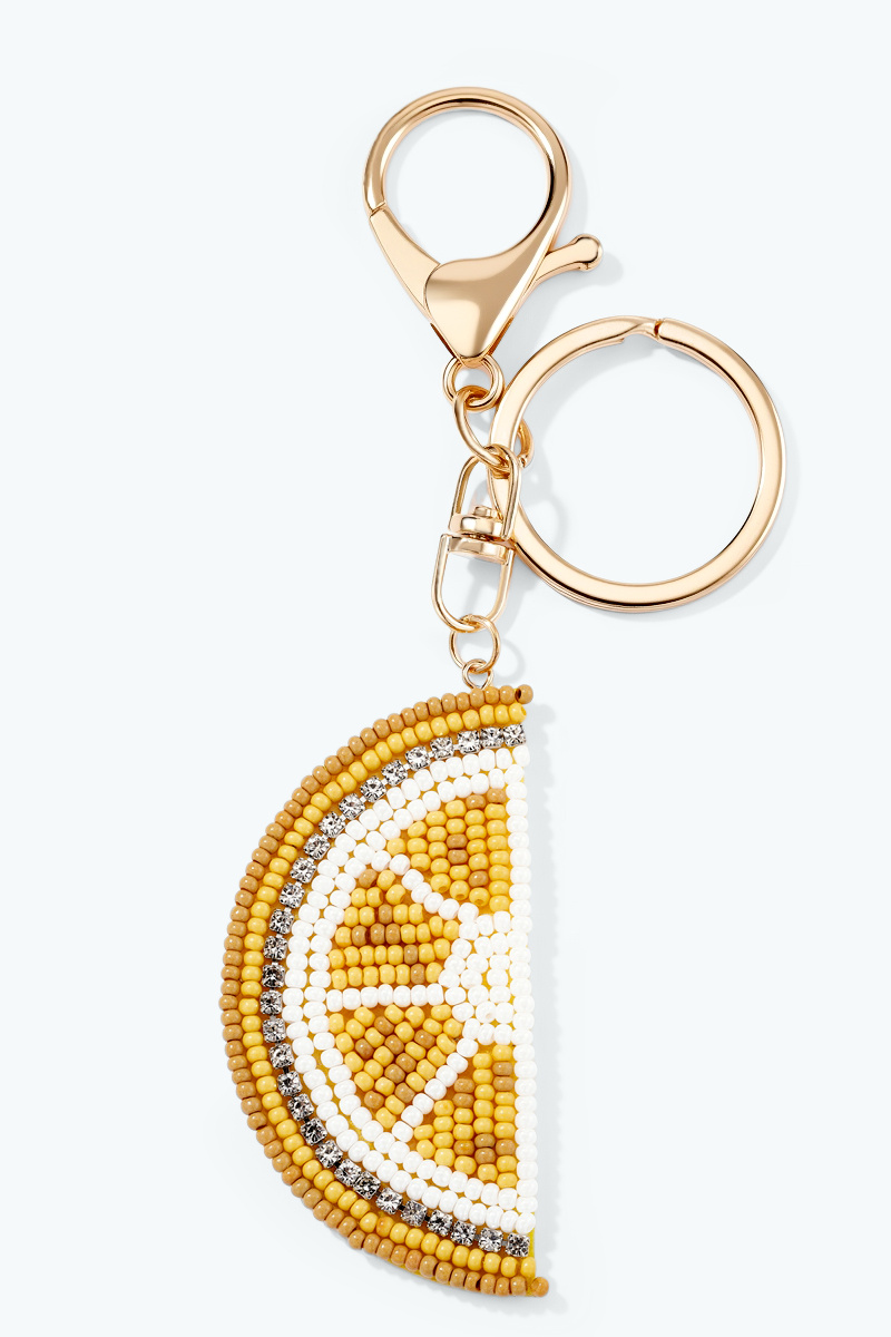 Wholesaler ÉLINE L'ATELIER - Beaded Seed Bead Lemon Keychain
