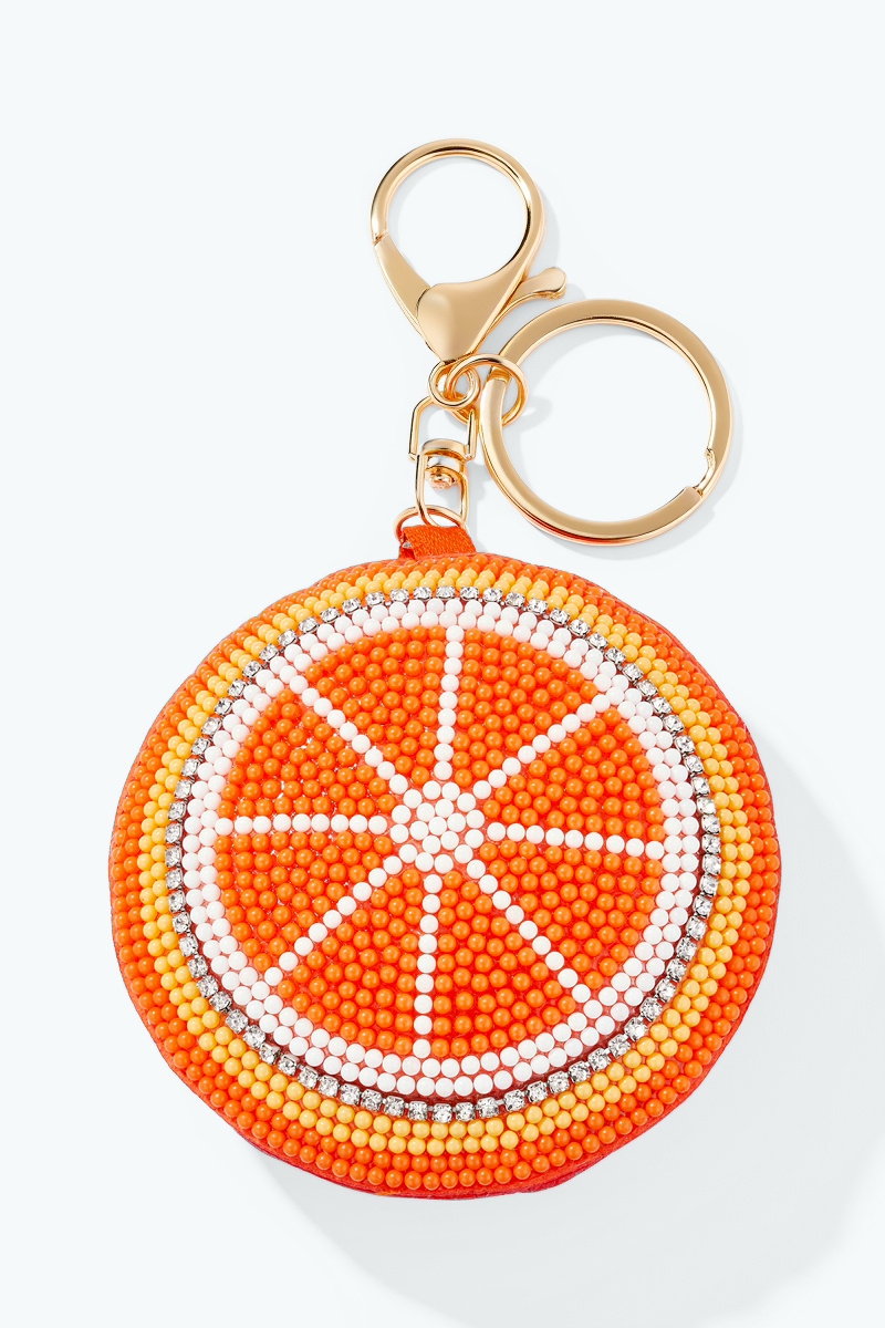 Wholesaler ÉLINE L'ATELIER - Beaded Seed Bead Orange Keychain