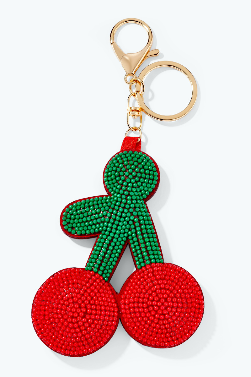 Wholesaler ÉLINE L'ATELIER - Beaded Seed Bead Cherry Keychain