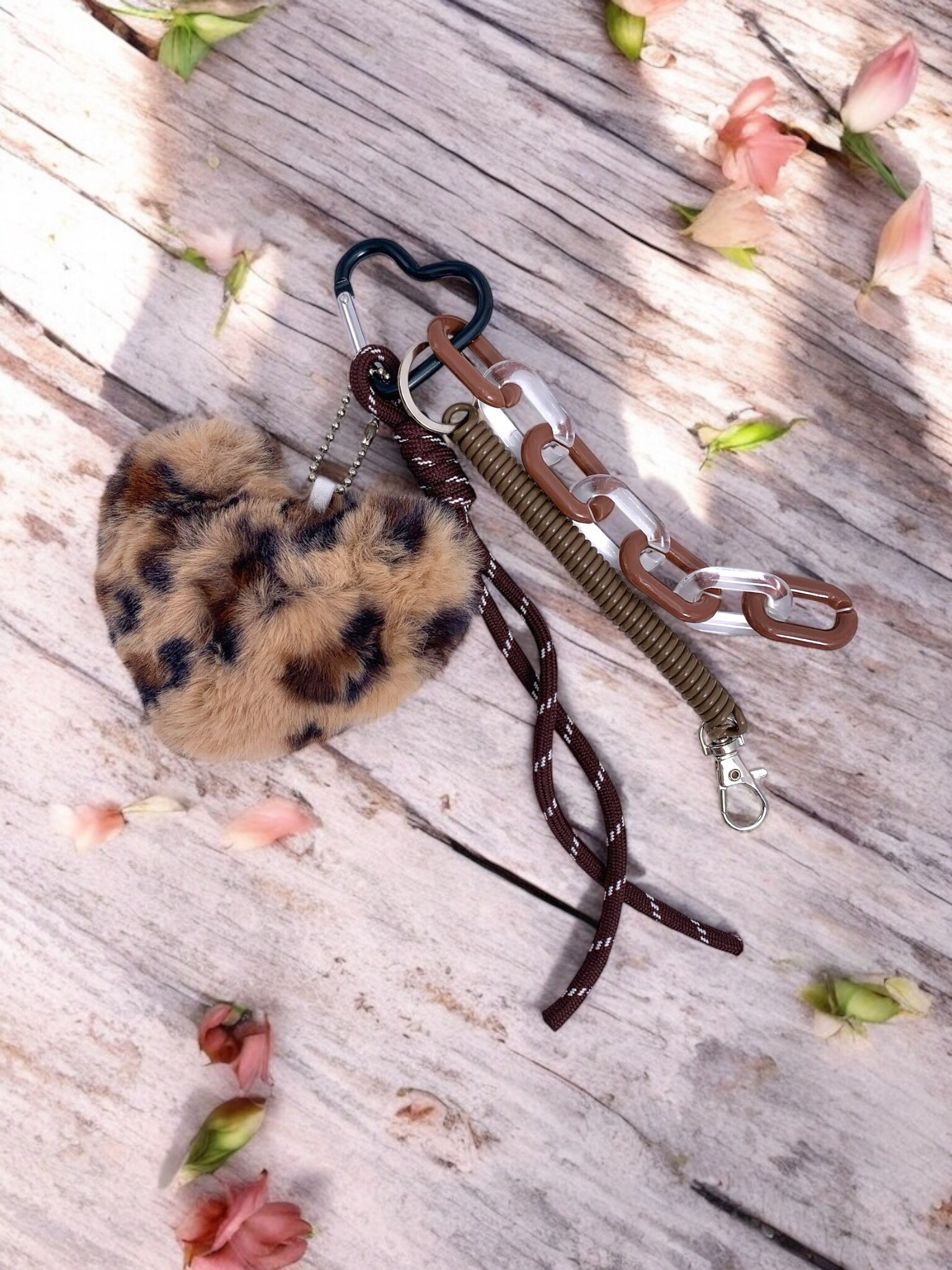 Grossiste ÉLINE L'ATELIER - Bijou de sac et porte-clé Cœur léopard
