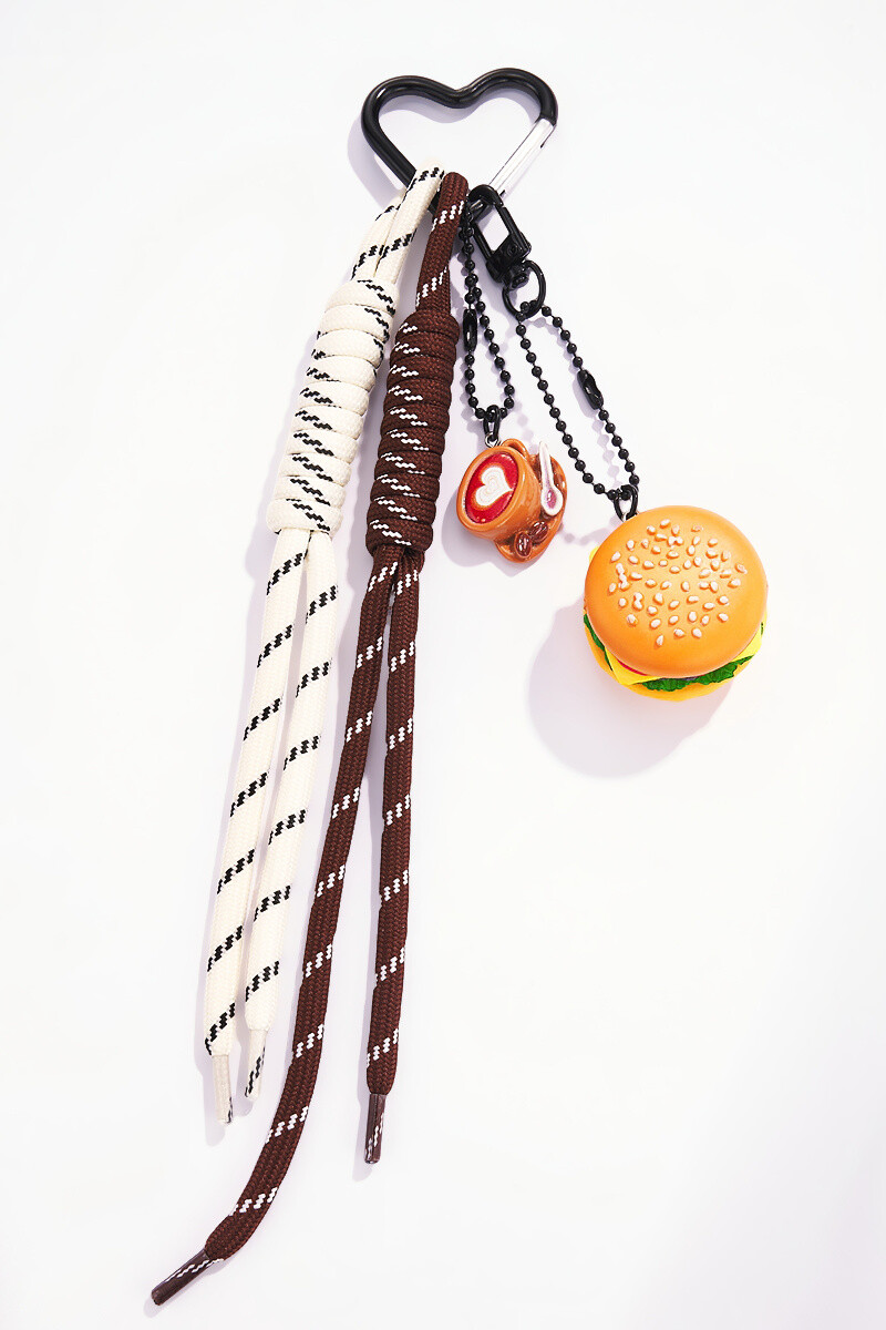 Grossiste ÉLINE L'ATELIER - Bijou de sac et porte-clé Burger et café