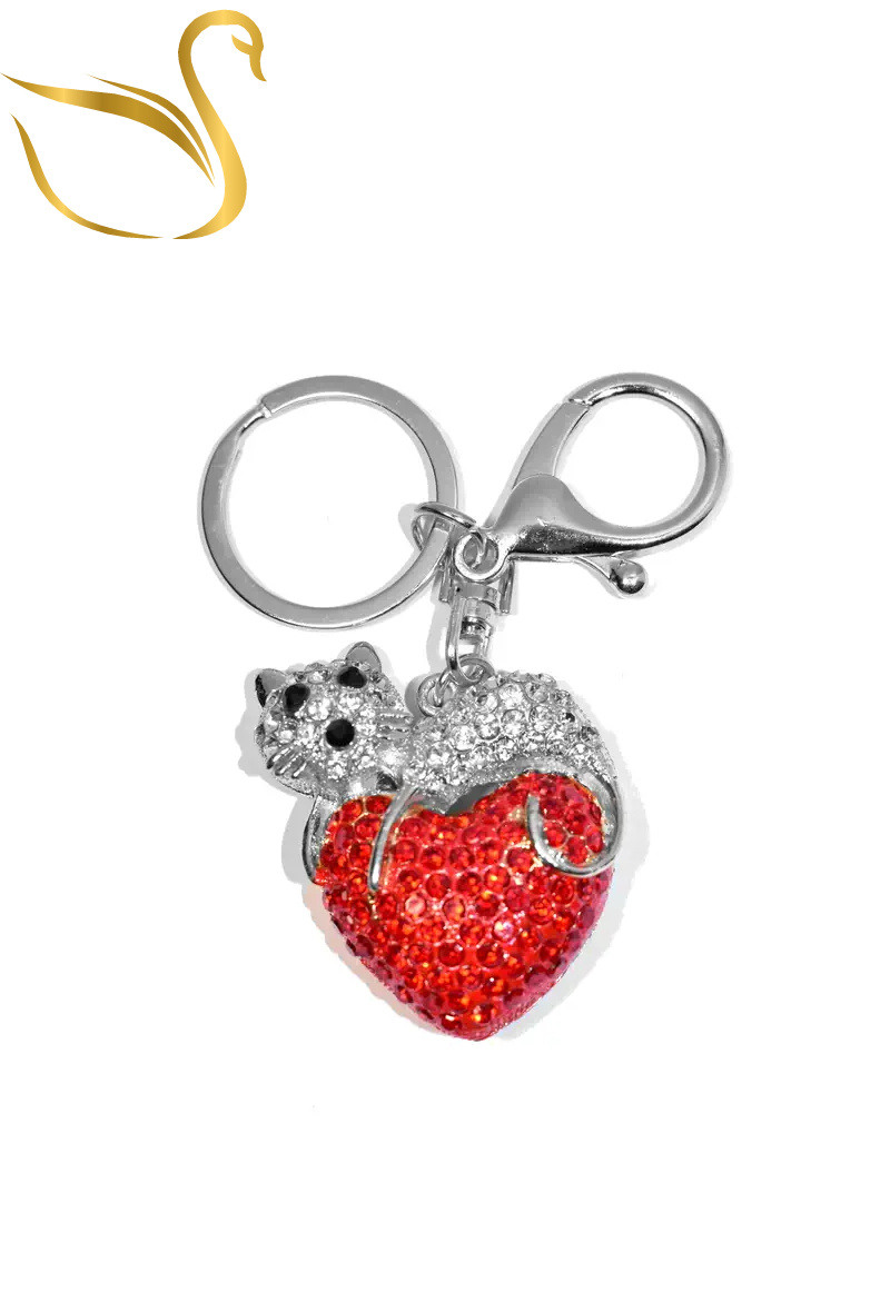 Mayorista Emma Fantaisies - Llavero de joyería con bolso de corazón de gato