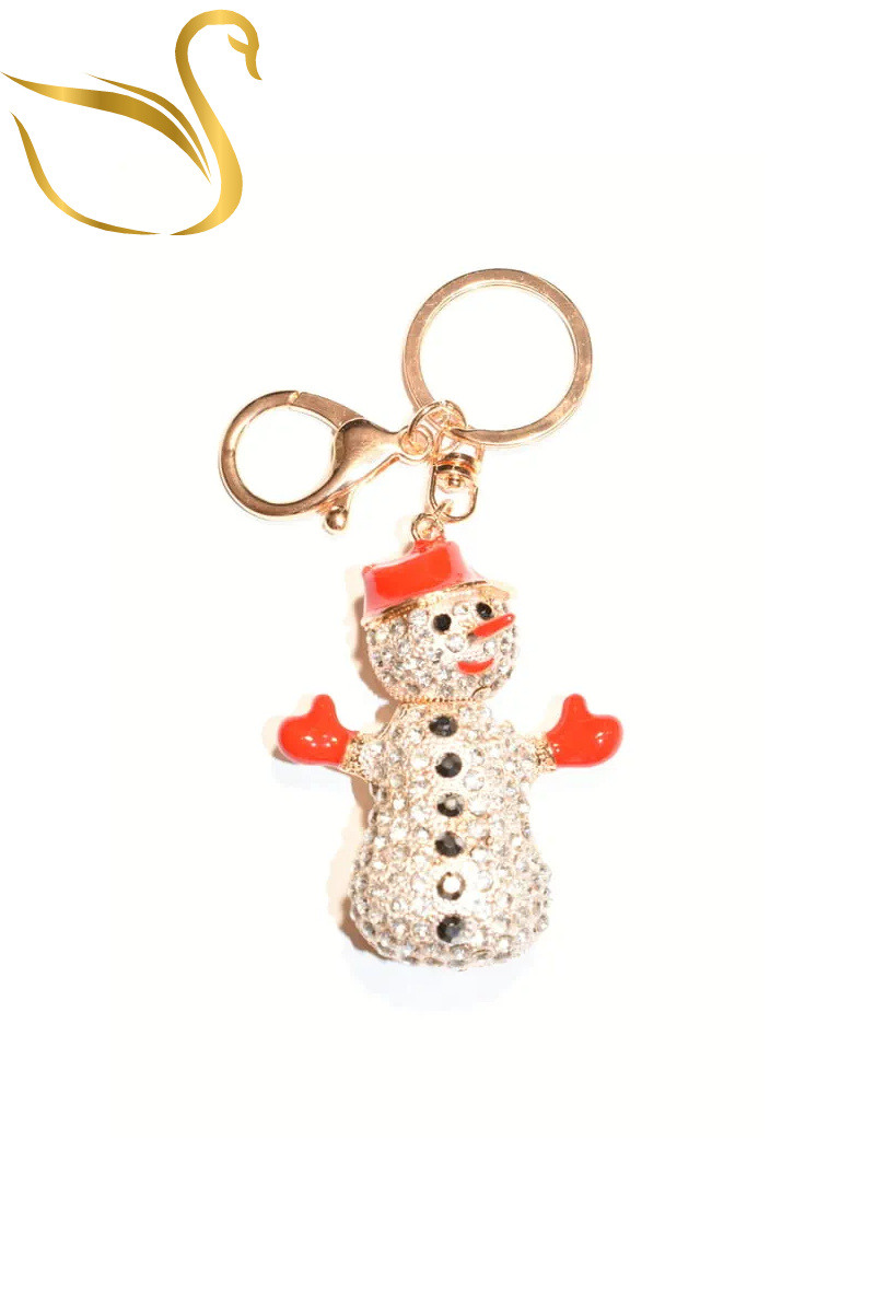 Grossista Emma Fantaisies - Portachiavi gioiello con borsa natalizia pupazzo di neve
