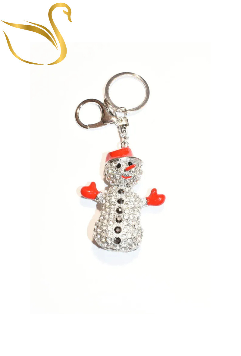 Grossista Emma Fantaisies - Portachiavi gioiello con borsa natalizia pupazzo di neve