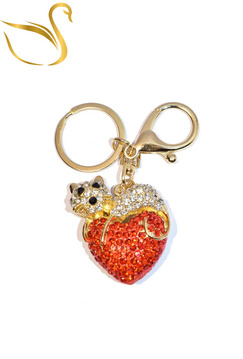 Grossista Emma Fantaisies - Portachiavi con gioielli a forma di cuore di gatto