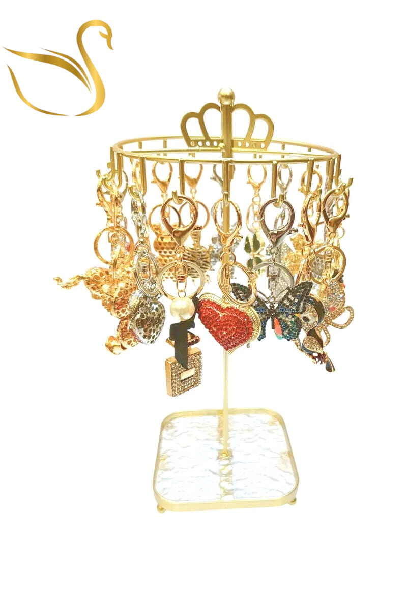 Wholesaler Emma Fantaisies - Keychain carousel with 18 bag charms and display stand