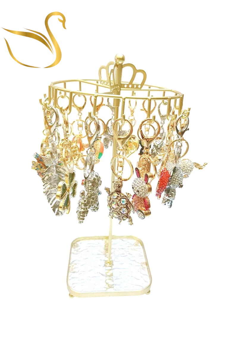 Wholesaler Emma Fantaisies - Keychain carousel with 18 bag charms and display stand