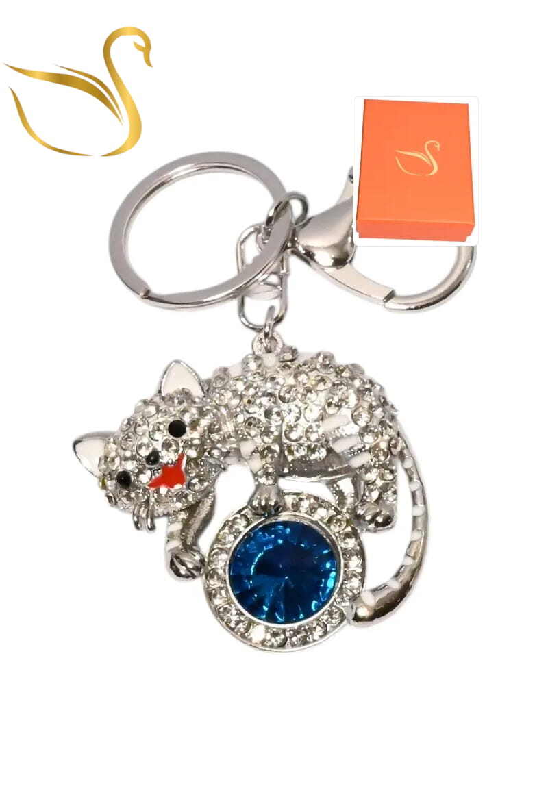 Mayorista Emma Fantaisies - Set de llavero y colgador de bolso con diseño de gato