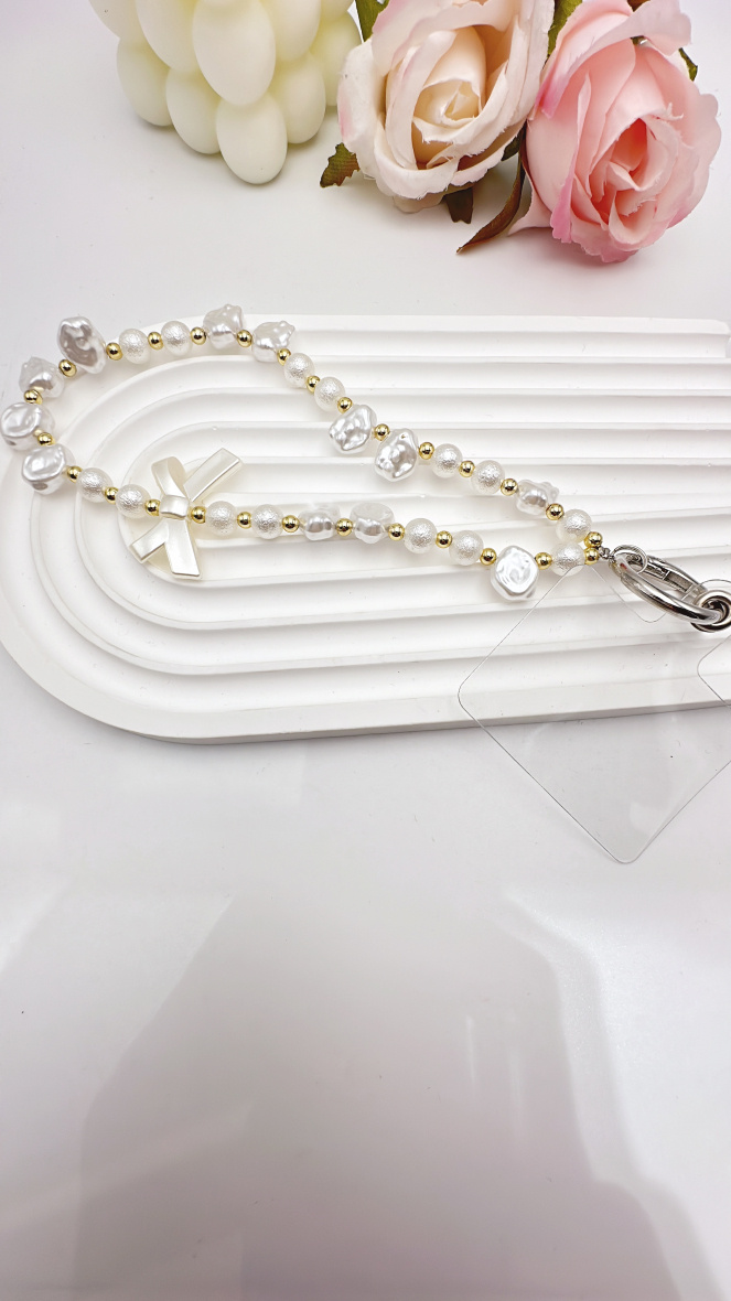 Wholesaler ROSE PINK - SHORT PEARL CHAIN ​​FOR LAPTOP