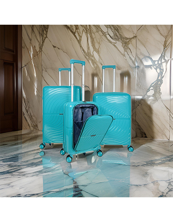 Mayorista HELIOS® - ODYSEE, juego de 3 maletas de polipropileno con fuelle extensible. (HLS-01)N
