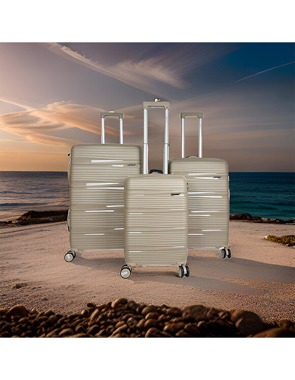 Grossiste HELIOS® - COAST, lot de 3 valises en polypropylène. (HLS-26) (KH)