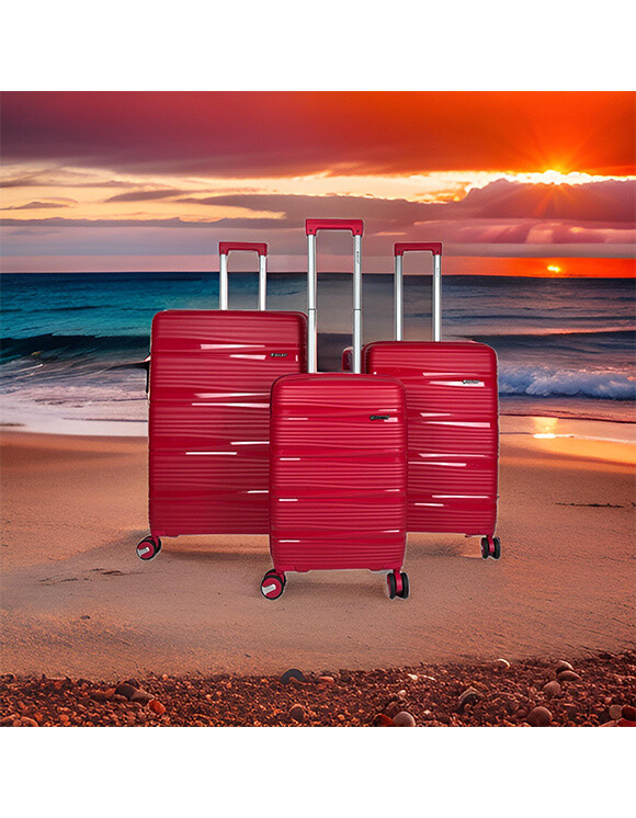 Grossiste HELIOS® - COAST, lot de 3 valises en polypropylène. (HLS-26) (R)