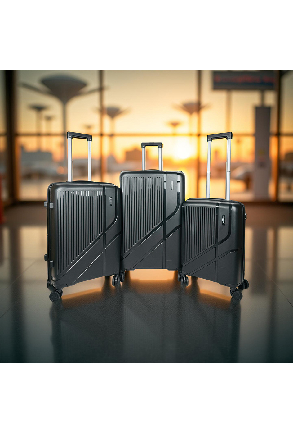 Wholesaler HELIOS® - FLIGHT, lot de 3 valises en polypropylène. (HLS-63) N