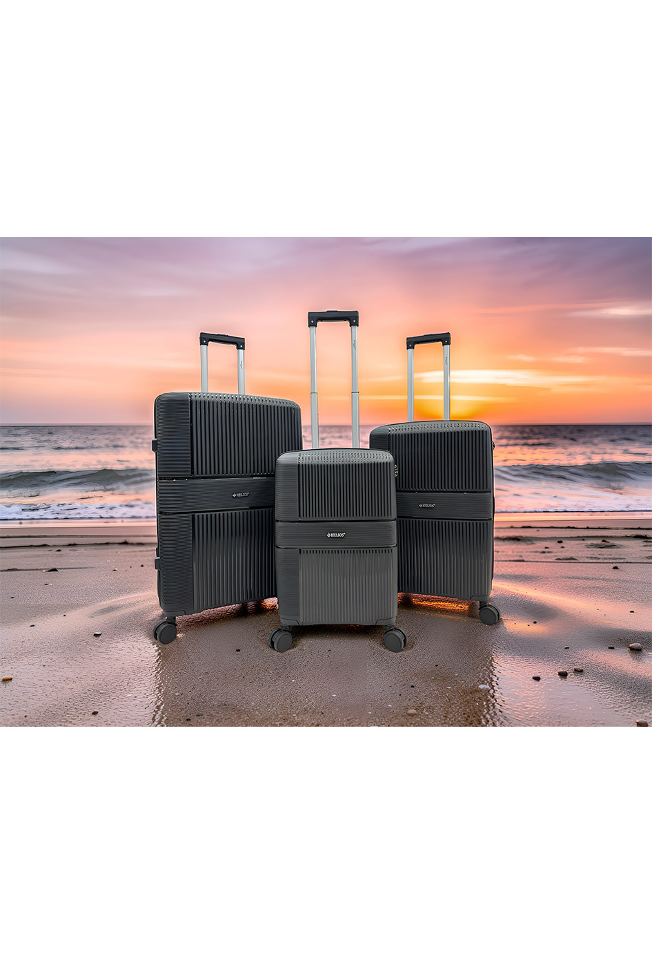Wholesaler HELIOS® - SHORE, lot de 3 valises ultra-légère en polypropylène (901-N)