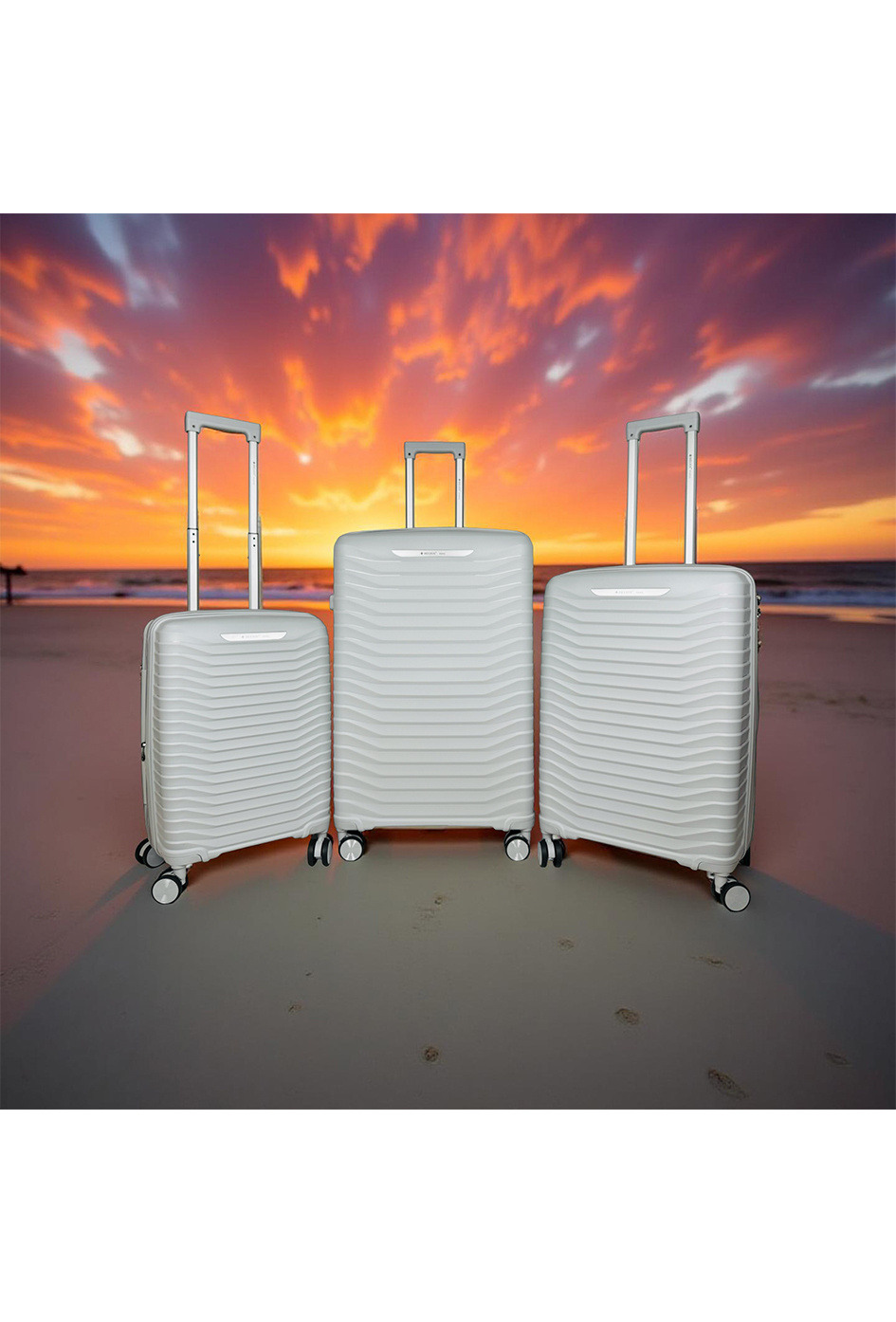 Wholesaler HELIOS® - Helios, a lot of 3 polypropylene suitcases with extensible bellows. (HLS-03) RG-25