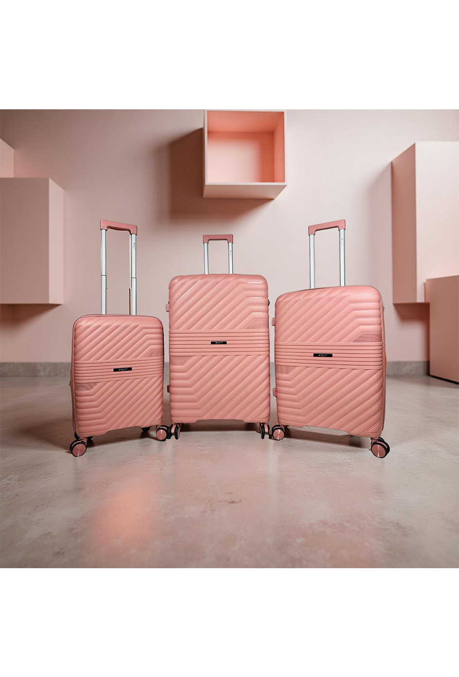 Wholesaler HELIOS® - PHALANX, lot de 3 valises en polypropylène avec soufflet extensible (HLS-234) RG