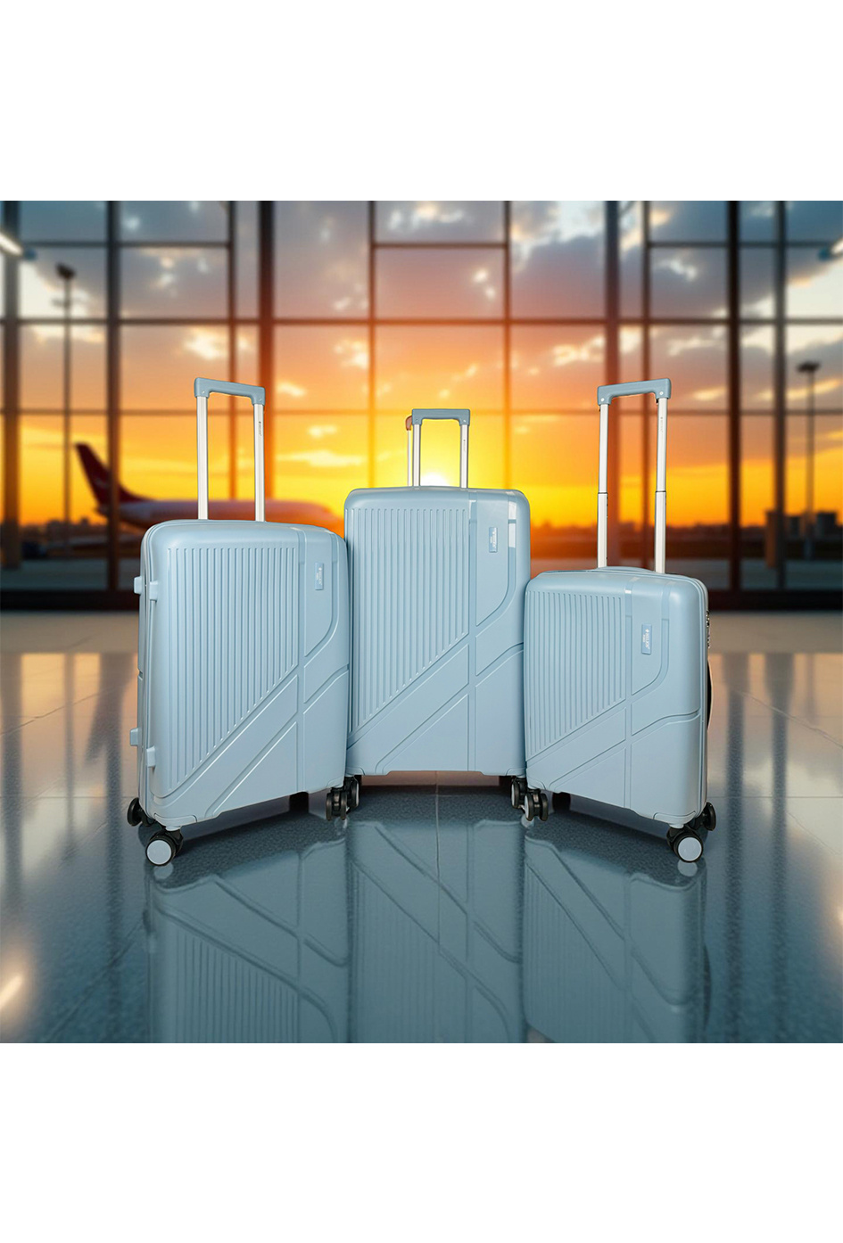 Wholesaler HELIOS® - FLIGHT, lot de 3 valises en polypropylène. (HLS-63) B