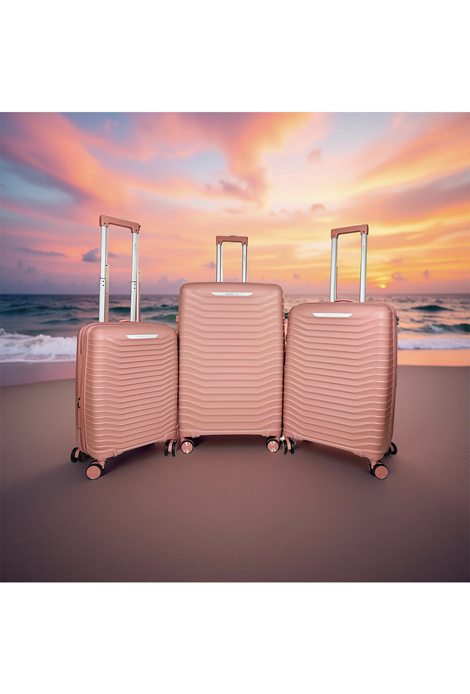 Wholesaler HELIOS® - Helios, a lot of 3 polypropylene suitcases with extensible bellows. (HLS-03) RG-25