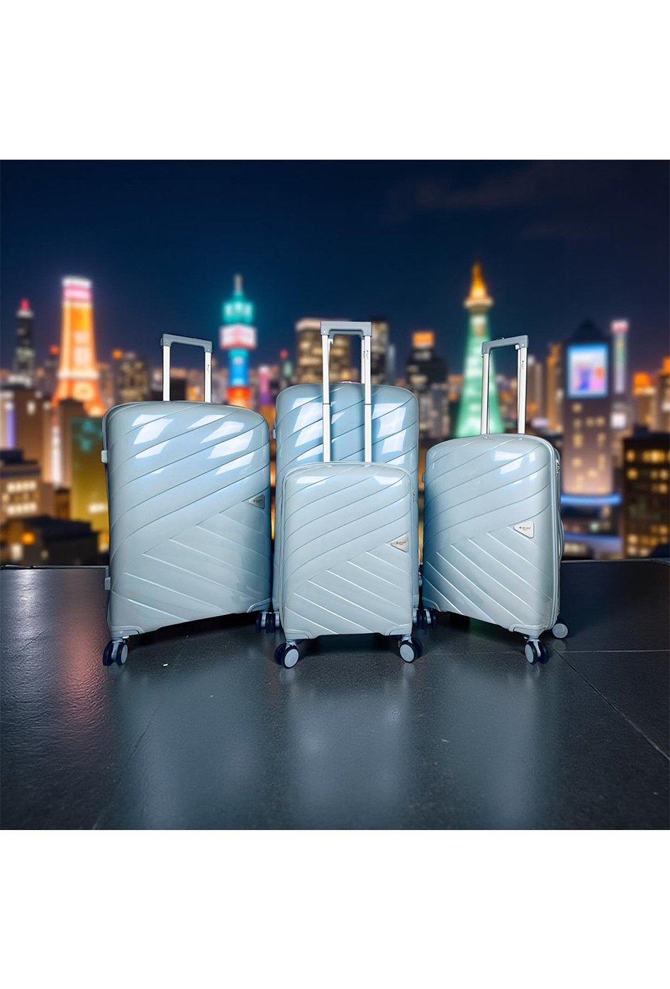 Wholesaler HELIOS® - SHINE, LOT DE 4 VALISES EN POLYPROPYLÈNE IRIDISCENT. (HLS-08) B