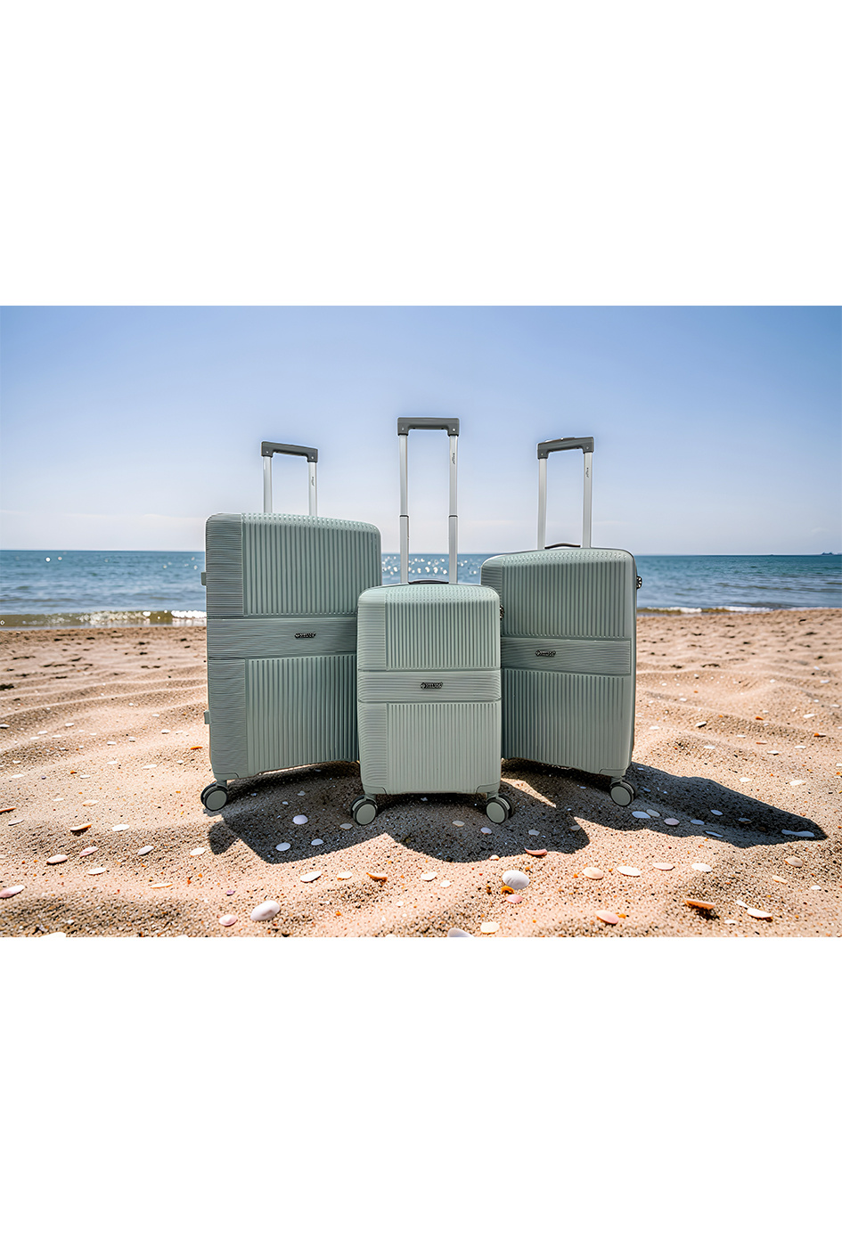 Wholesaler HELIOS® - SHORE, lot de 3 valises ultra-légère en polypropylène (901-Gris Quartz)