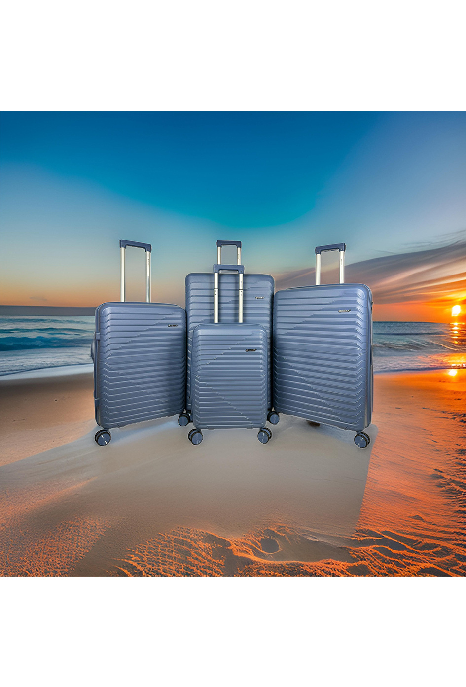 Großhändler HELIOS® - HORIZON, LOT DE 4 VALISES EN POLYPROPYLÈNE AVEC SOUFFLET EXTENSIBLE. (HLS-05) B