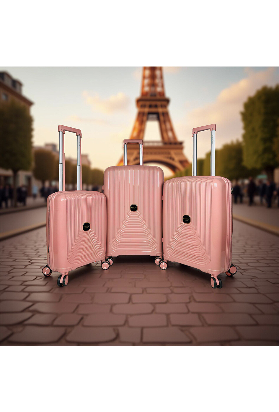 Mayorista HELIOS® - NAÏADES, lot de 3 valises en polypropylène avec soufflet extensible (HLS-788) RG