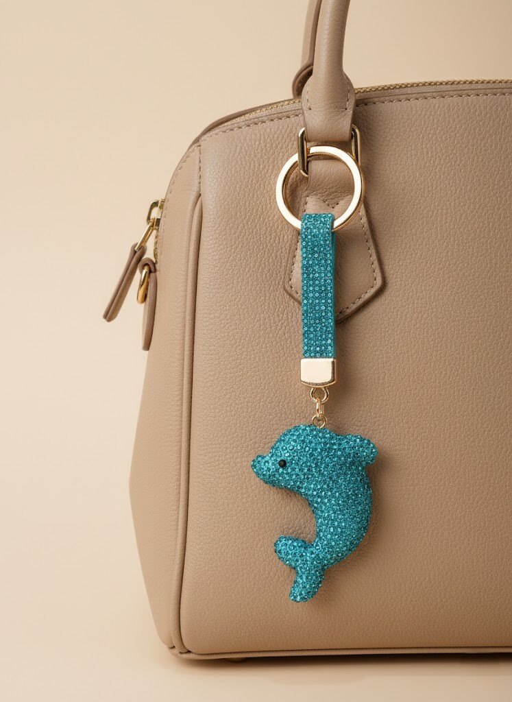 Wholesaler I.L JOLI B - Fancy metal dolphin rhinestone keychain