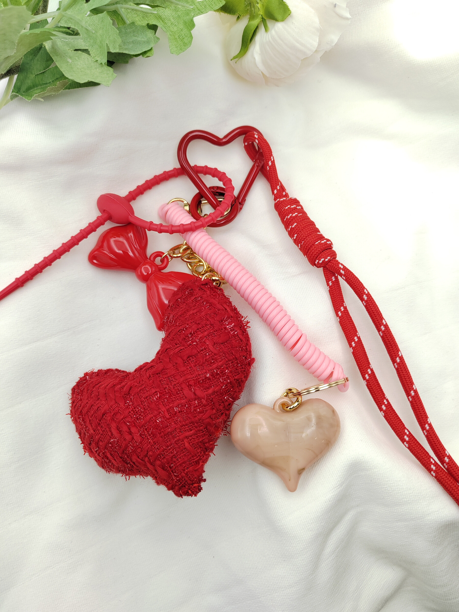 Wholesaler I.L JOLI B - Heart-shaped fabric keychain for bag