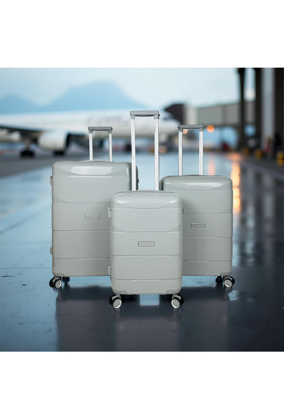 Großhändler Laurent L® - SKY, lot de 3 valises en polypropylène (090) Anthracite-25-26