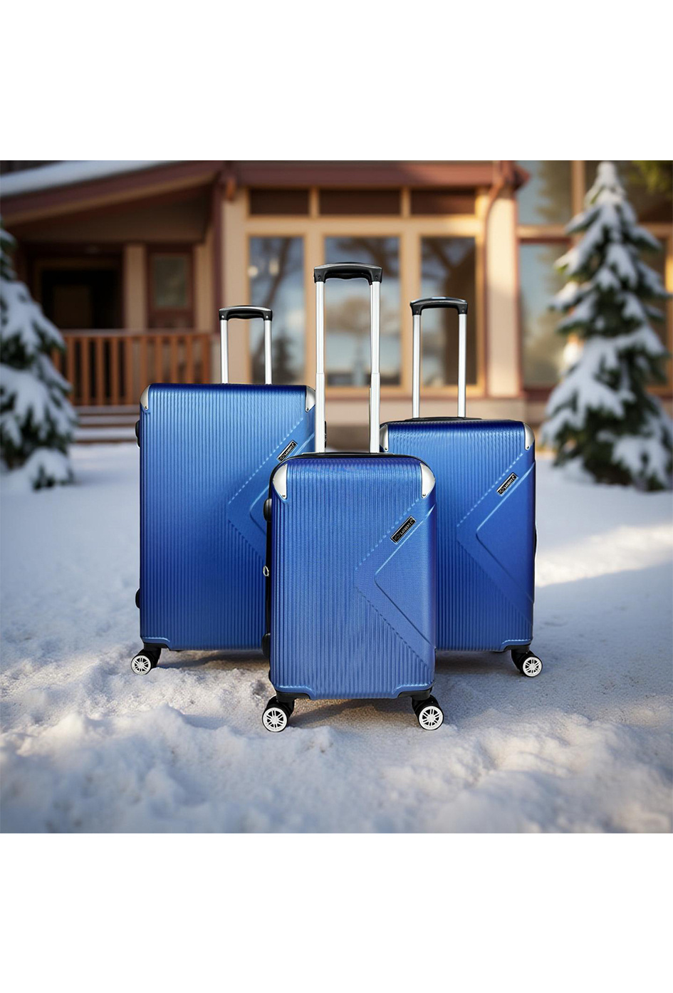 Grossiste Laurent L® - ABS-1313, SPY (Laurent L®), lot de 3 valises en ABS rigidifié extensible. B