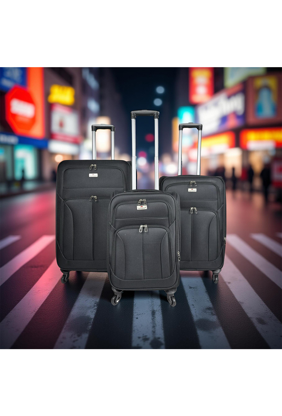 Grossista Laurent L® - 688 : COUNTRY, collection de 3 valises en nylon polyester 1200D. N