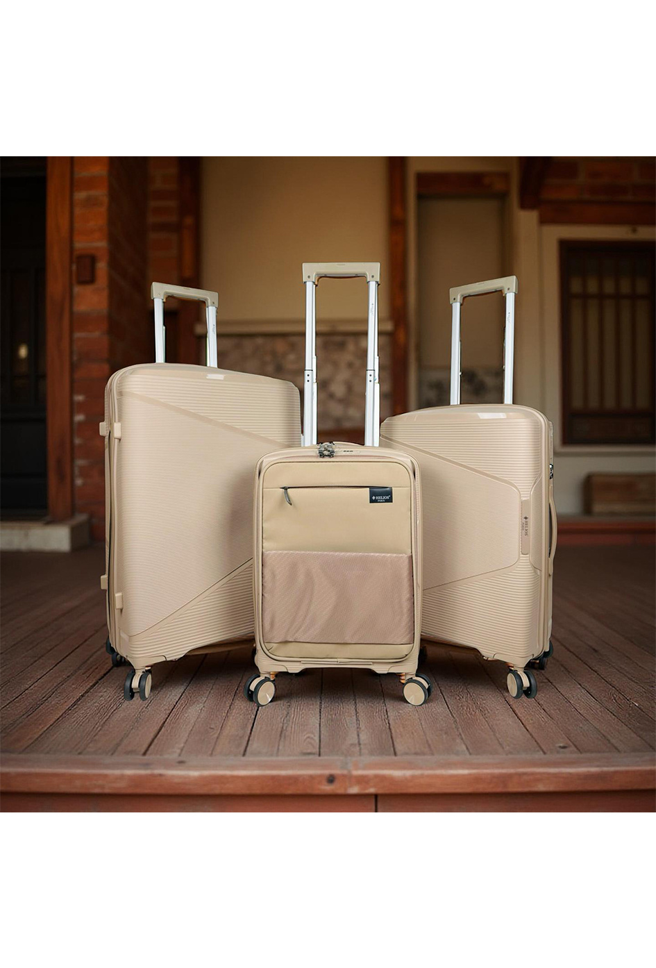 Grossista HELIOS® - AESIR, collection de 3 valises en polypropylène et cabine poche ordinateur bi-matière. (HLS-218) M