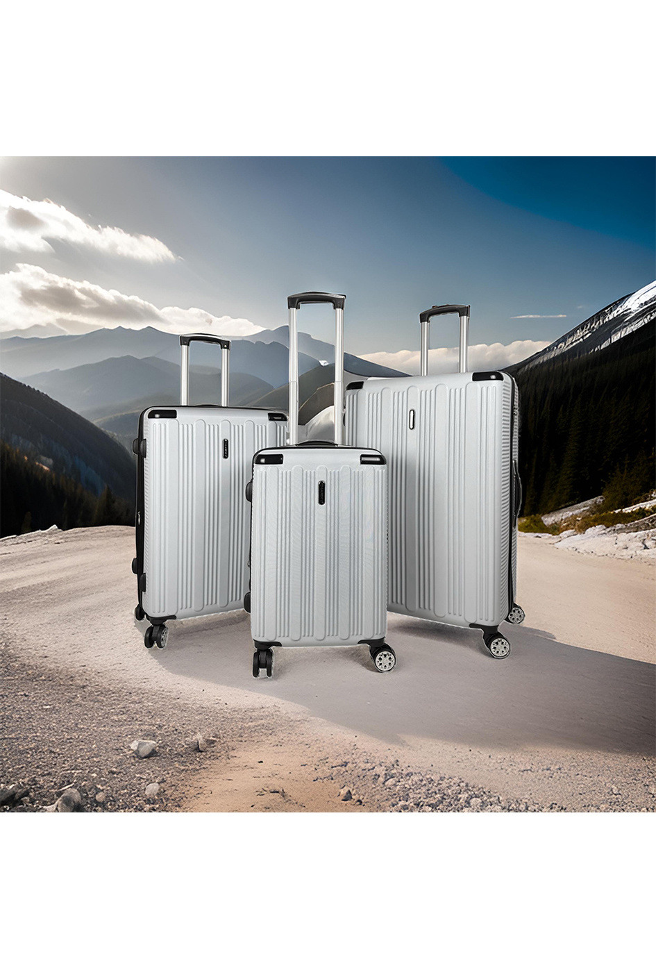 Grossiste Laurent L® - PROMETHEUS (Laurent L®) : Lot de 3 valises en ABS rigidifié extensible. (1818)G