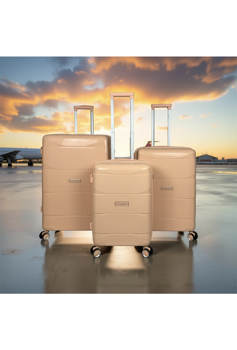 Wholesaler Laurent L® - SKY, lot de 3 valises en polypropylène (090) Saumon-25-26