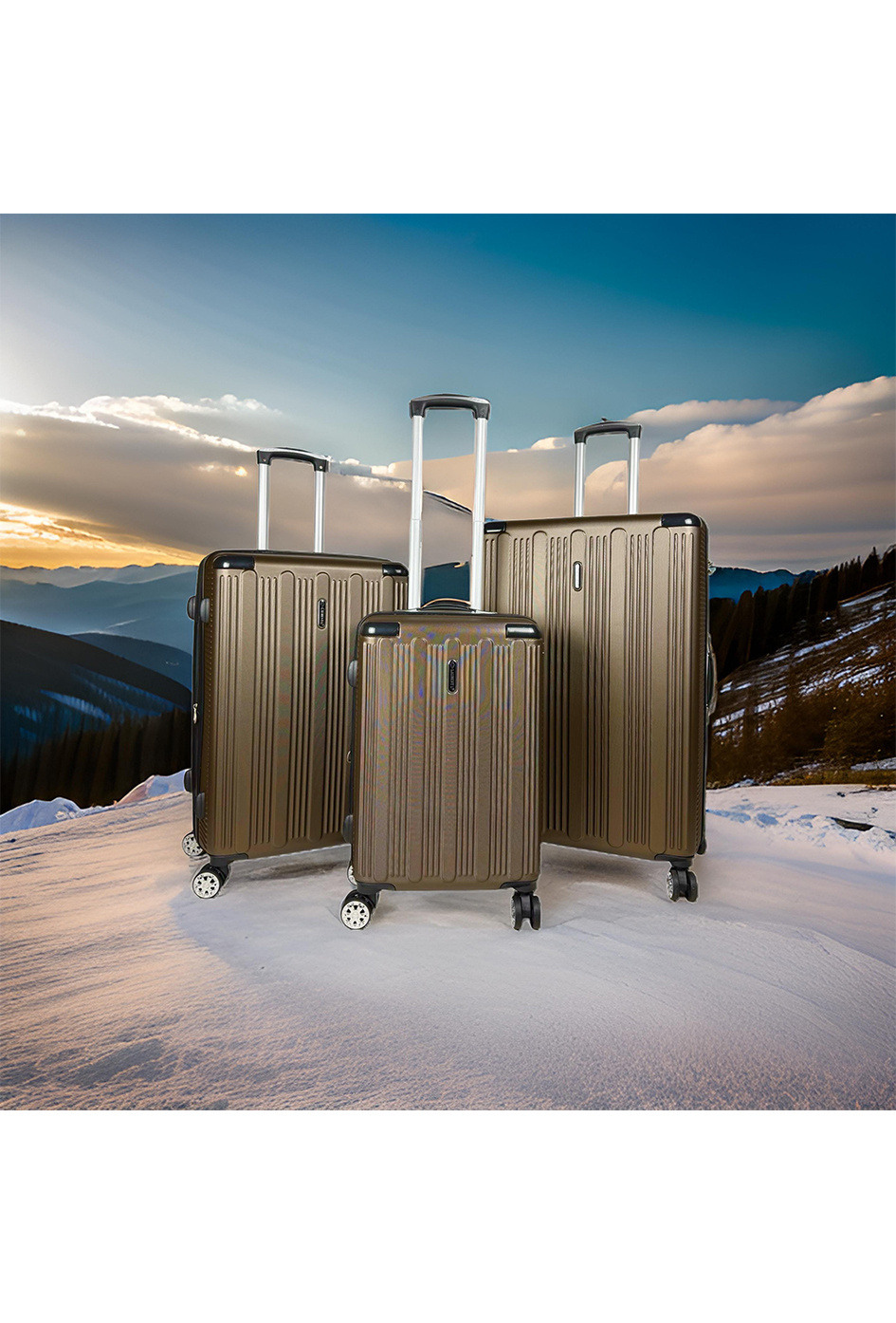 Grossiste Laurent L® - PROMETHEUS (Laurent L®) : Lot de 3 valises en ABS rigidifié extensible. (1818) M