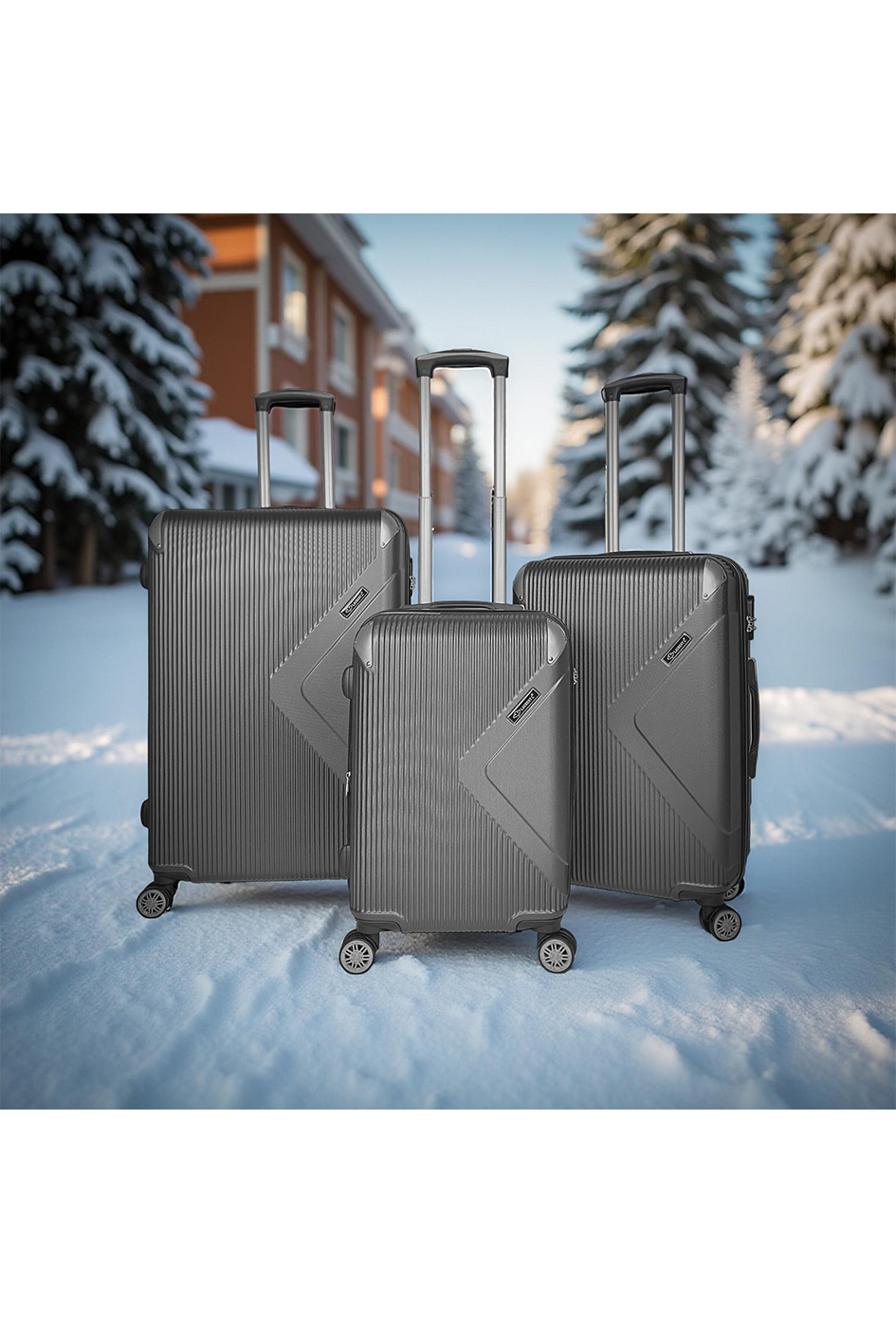 Grossiste Laurent L® - ABS-1313, SPY (Laurent L®), lot de 3 valises en ABS rigidifié extensible. G