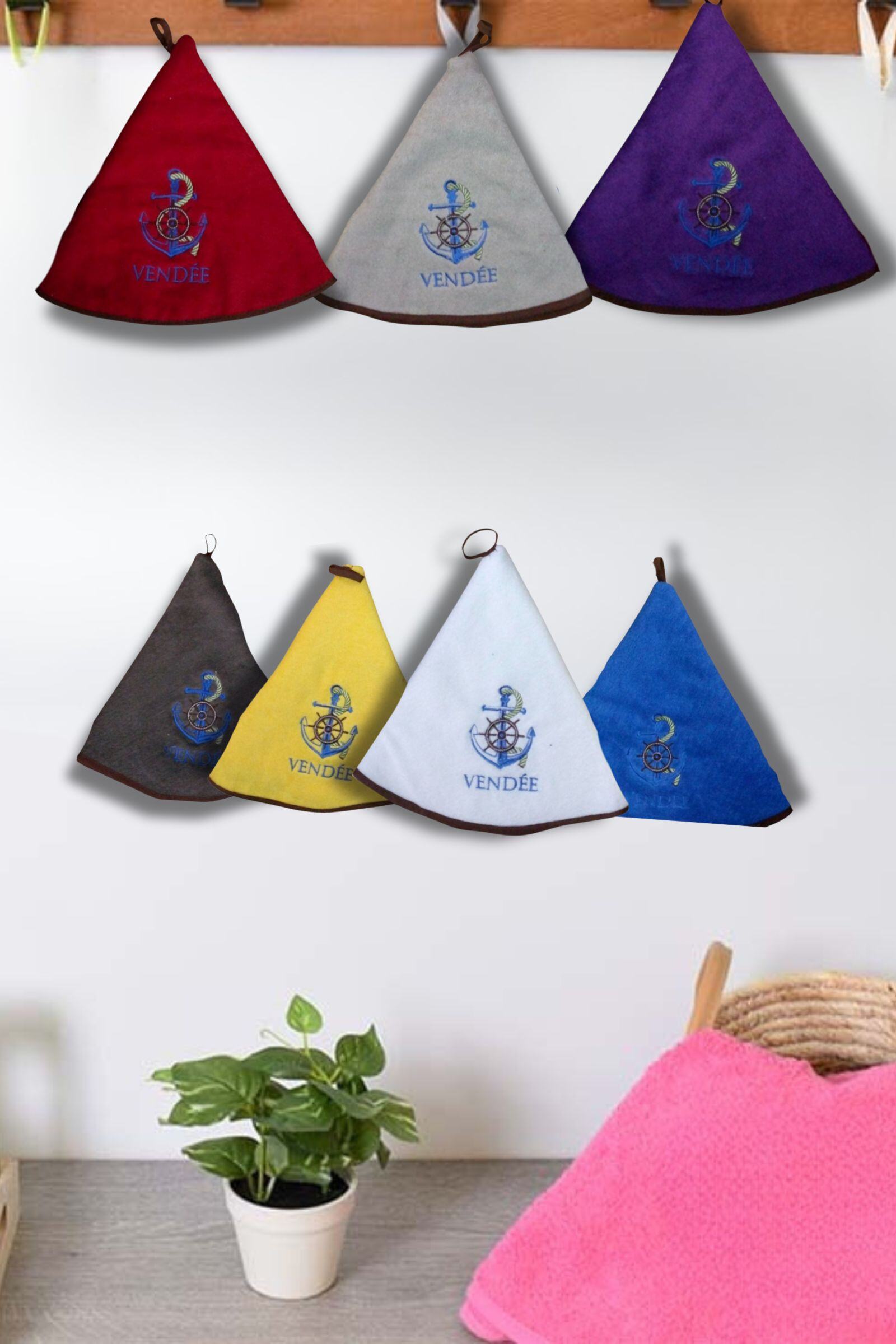 Wholesaler LINA - Set of embroidered tea towels - Ancre VENDEE