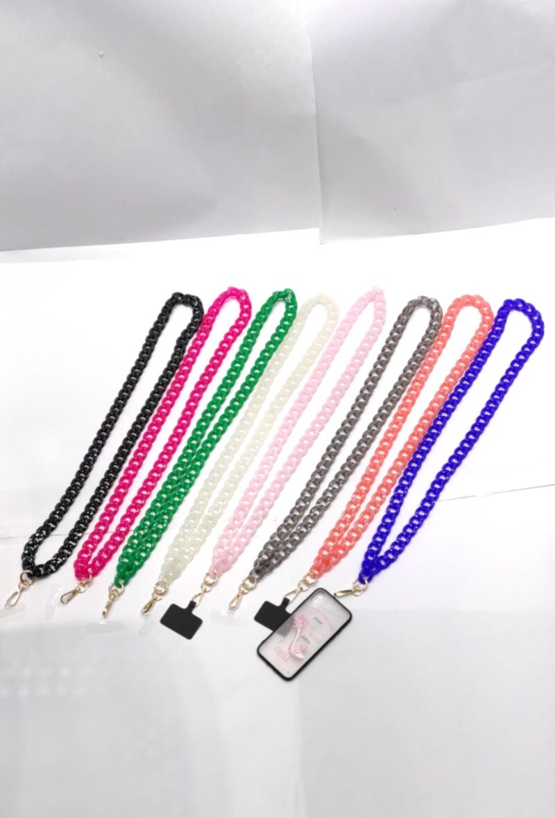 Grossiste LOLO & YAYA - Bijoux portable acidulé acrylique grosse maille avec adaptateur