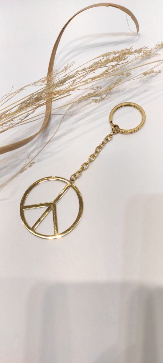 Grossiste LOLO & YAYA - Porte clés Peace and love en acier inoxydable