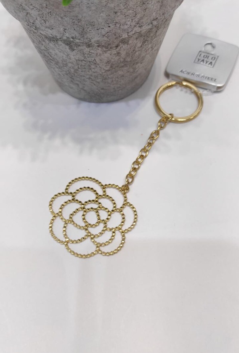 Wholesaler LOLO & YAYA - Porte clés fleur Delia en acier inoxydable