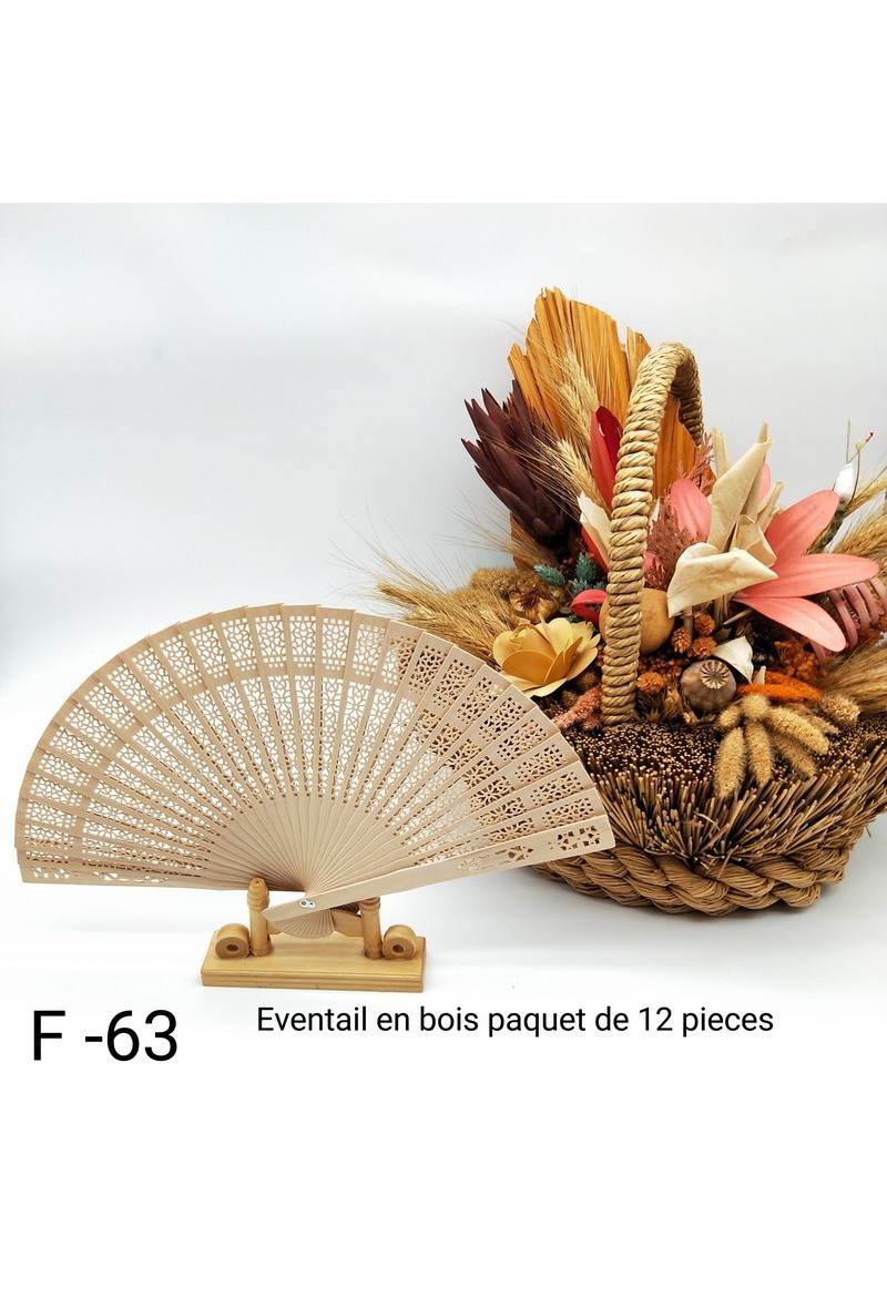 Wholesaler LX Moda - Liberty wood fan pattern (Pack of 12 pcs mixed color)