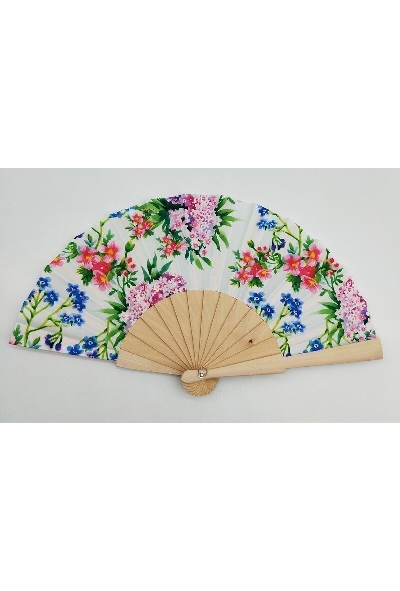 Wholesaler LX Moda - F-110 – Small foldable fan with floral pattern (18 cm)