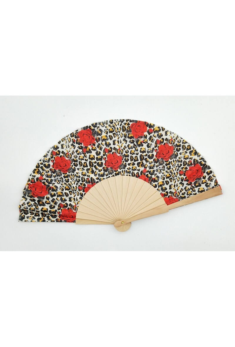 Wholesaler LX Moda - Eventail with leopard and floral patterns