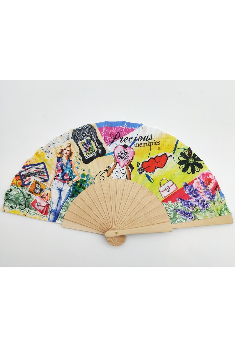 Wholesaler LX Moda - Eventail with leopard and floral patterns
