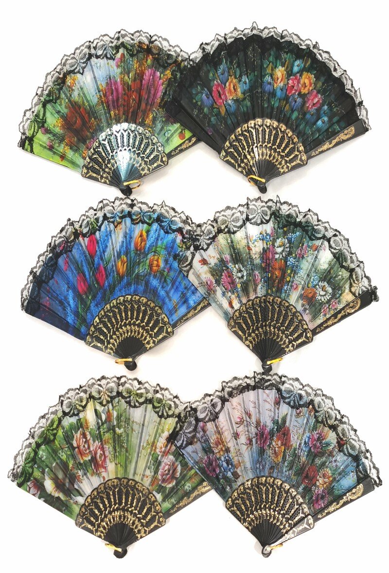 Wholesaler M&P Accessoires - Plastic and lace fabric fan