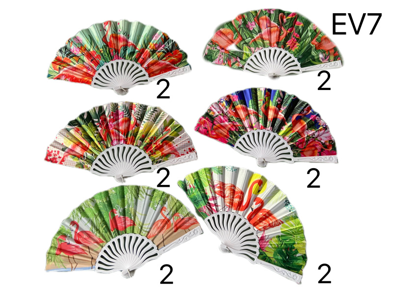 Wholesaler Mac Moda - printed fan with plastic handle