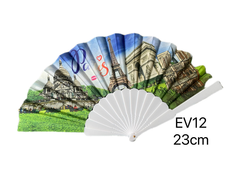 Wholesaler Mac Moda - printed fan with plastic handle