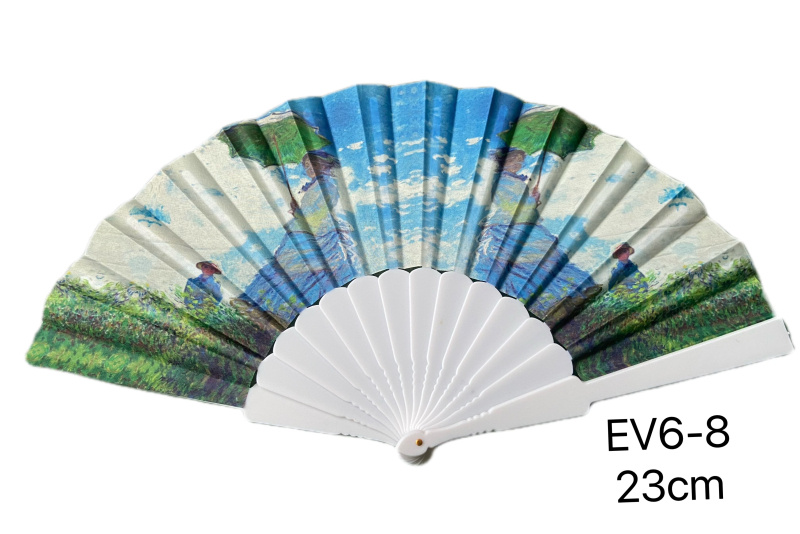 Wholesaler Mac Moda - printed fan with plastic handle